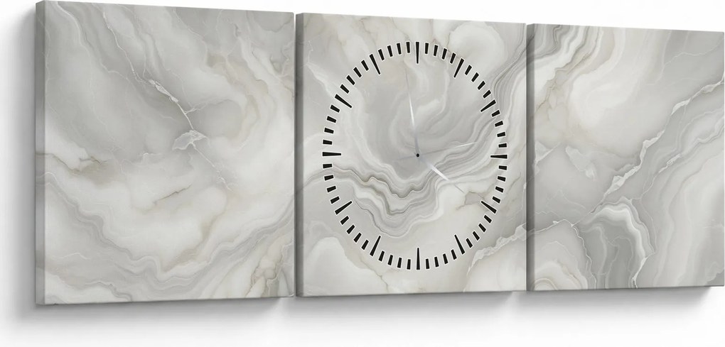 Obraz - Prírodná mramorová textúra (s hodinami) (90x30 cm)
