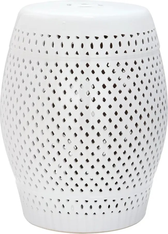 Biely keramický stolík vhodný do exteriéru Safavieh Diamond, ø 35 cm