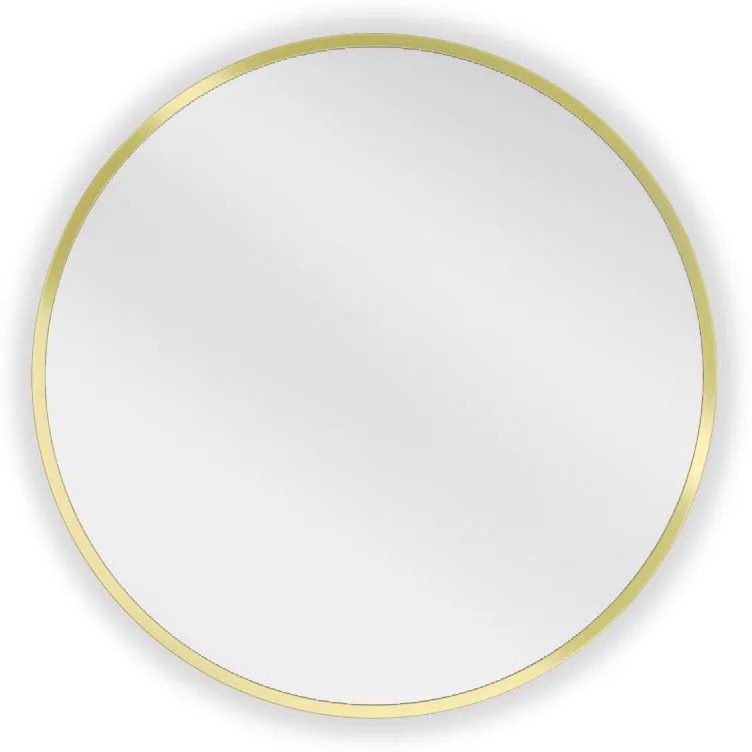 Mexen Loft, okrúhle kúpeľňové zrkadlo 50 cm, farba rámu zlatá lesklá, 9850-050-050-000-50