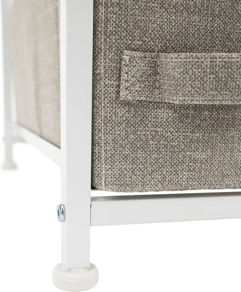 Komoda s látkovými zásuvkami OFELIA, biela