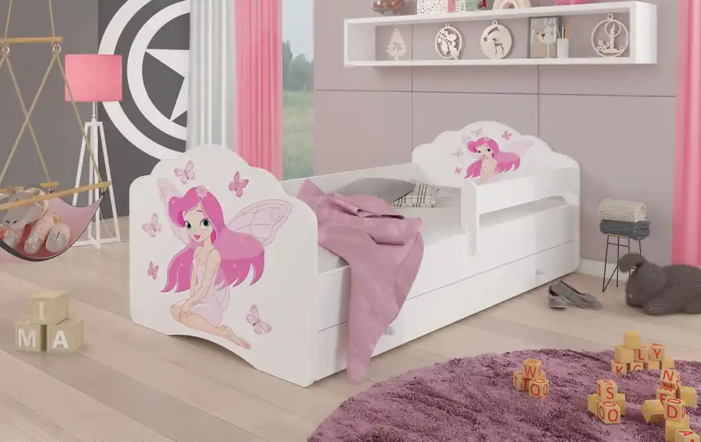 Detská posteľ pre dievčatá so zábranou Agnes 160x80 cm | BIANO
