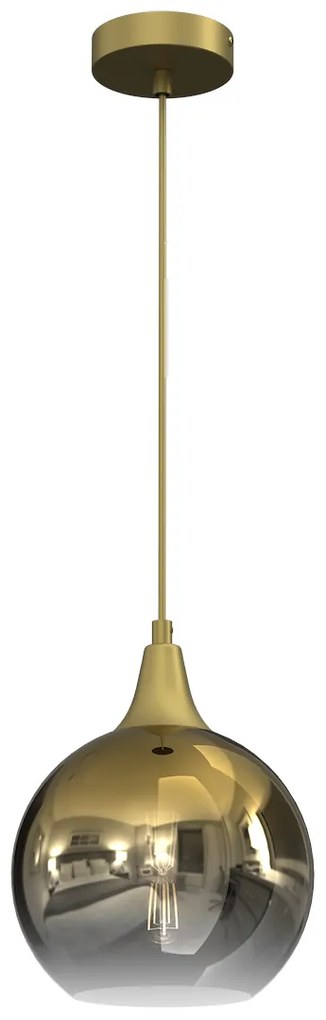 EUlight Závesné svietidlo Monte, 1x zlaté sklenené tienidlo, (fi 20cm), g