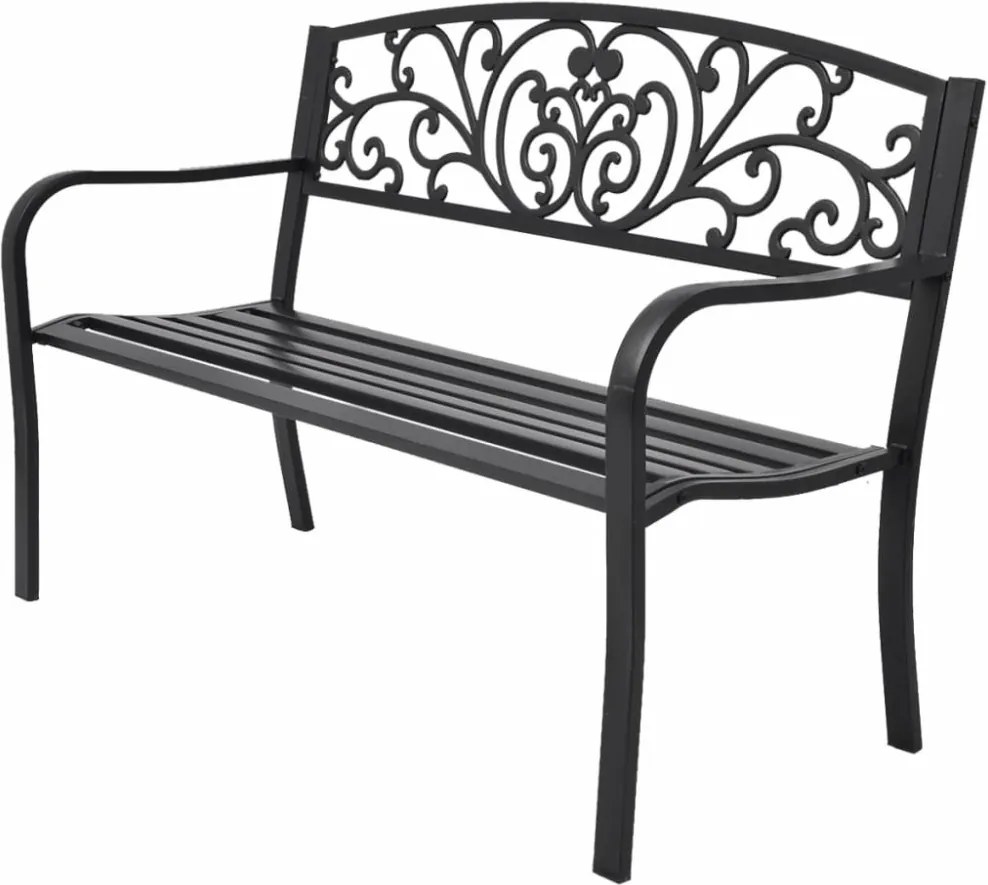 Liatinová záhradné lavička čierna