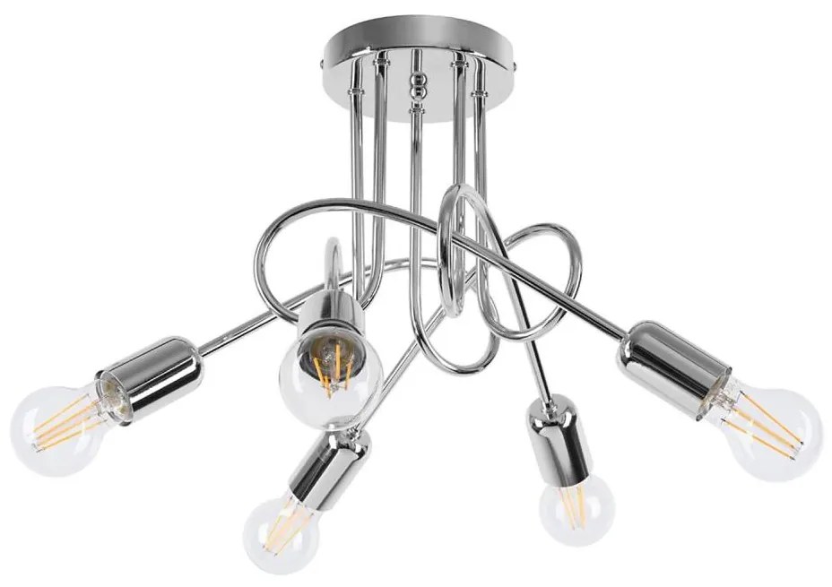 Sollux SL.1441 - Prisadený luster LOOP 5xE27/15W/230V chróm