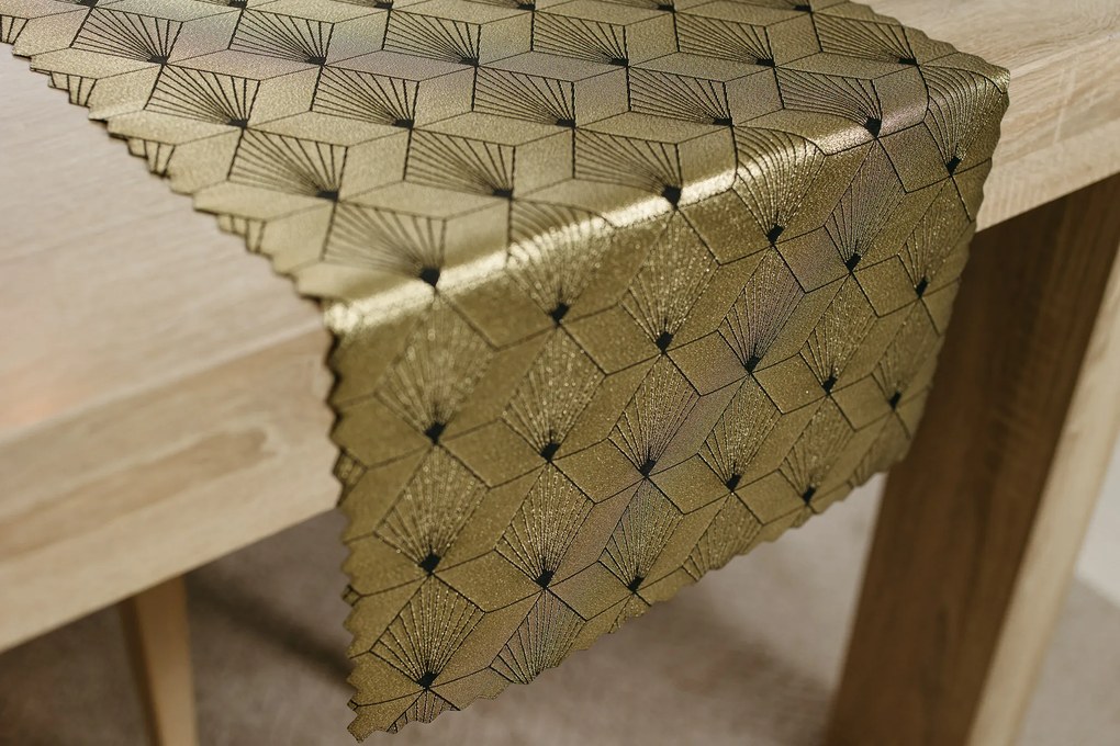 Dekorstudio Luxusný behúň na stôl Cubes - čierny SW26 Rozmer behúňa (šírka x dĺžka): 40x220cm