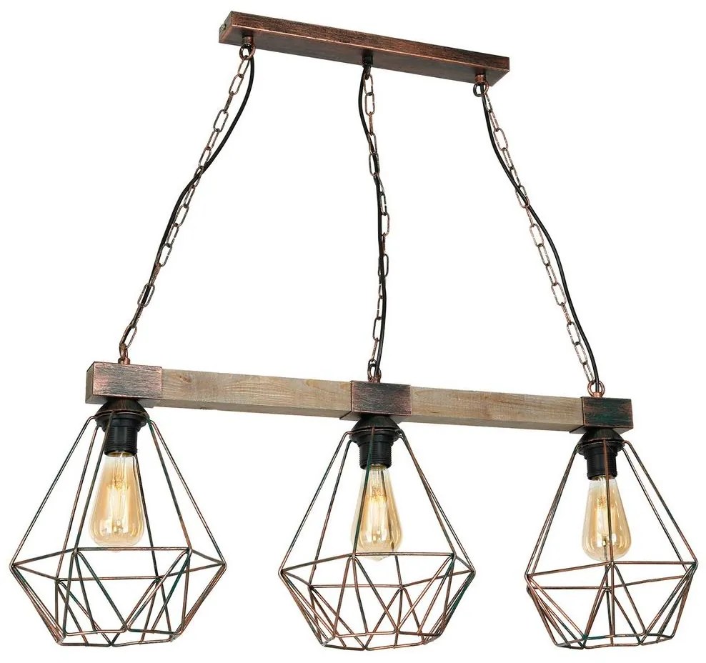 Luster na reťazi HAKON 3xE27/60W/230V