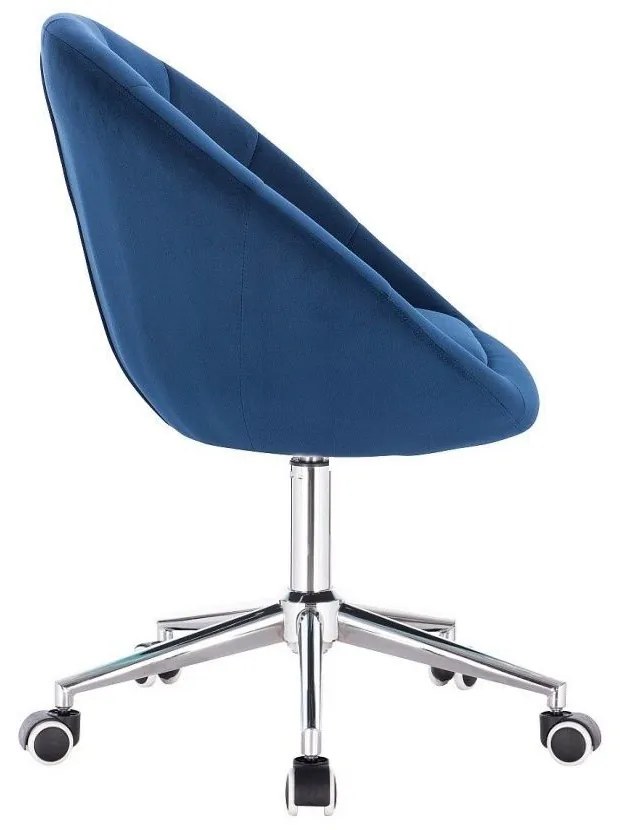 LuxuryForm DESIGN Kreslo VERA VELUR na striebornej podstave s kolieskami - modré