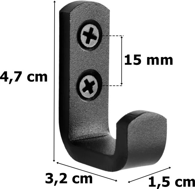 Sada piatich vešiakov ABRIS čierna (5 ks)