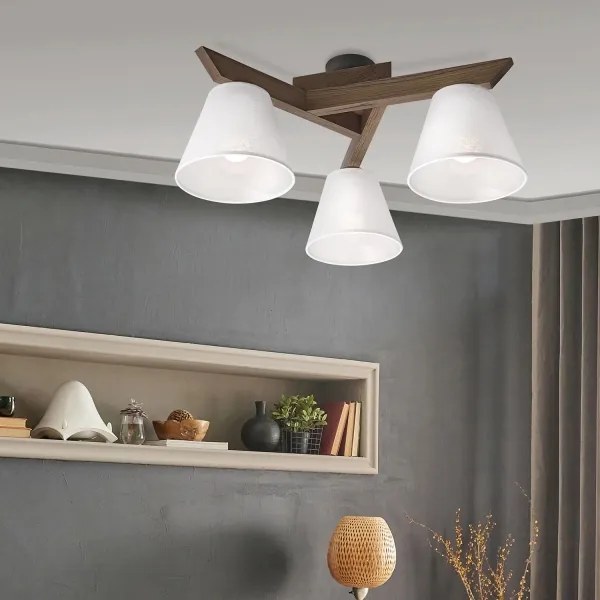 Brilagi - LED  Prisadený luster ANTHONY 3xE14/40W/230V dub orech/biela