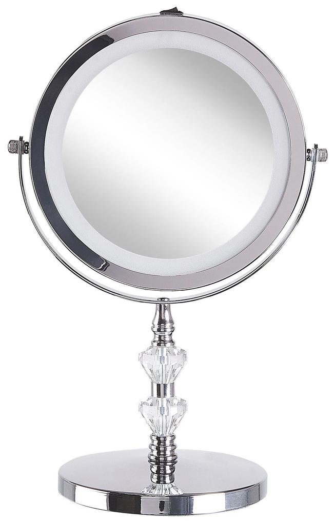 Kozmetické stolné zrkadlo s LED osvetlením ø 20 cm LAON Beliani