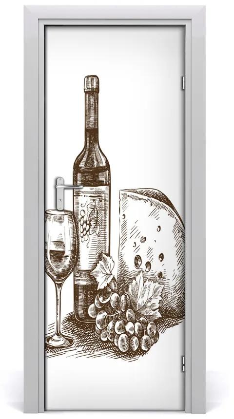 Fototapeta na dvere samolepiace víno a jednohubky 85x205 cm