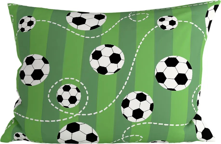 Polybavlnená obliečka na vankúš FOOTBALL TIME POLY 70x90 cm, zelená
