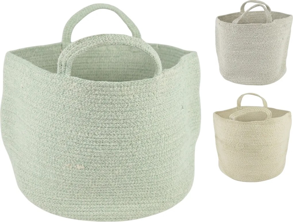 Úložný kôš s úchytmi COTTON HAVEN 35x35 cm - viac farieb Farba: Zelená