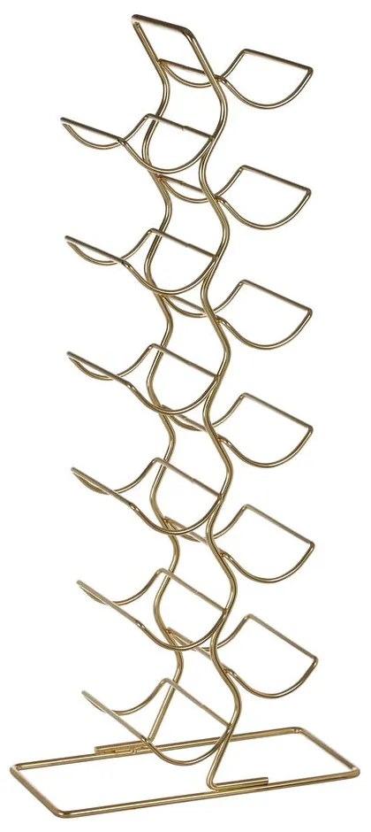Kovový regál na víno v zlatej farbe počet fliaš 12 Wren – Premier Housewares