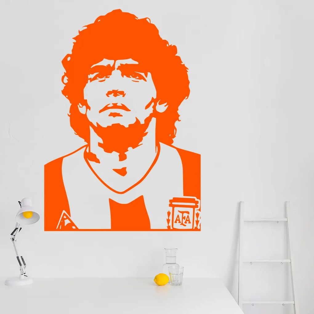 Veselá Stena Samolepka Diego Maradona Farba: hnedá, Veľkosť: 40 x 28 cm