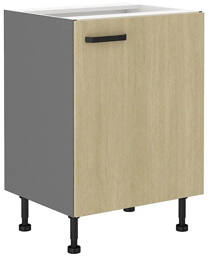 Kuchynská skrinka SCANDI jedľa/antracitová 60d 1f bb