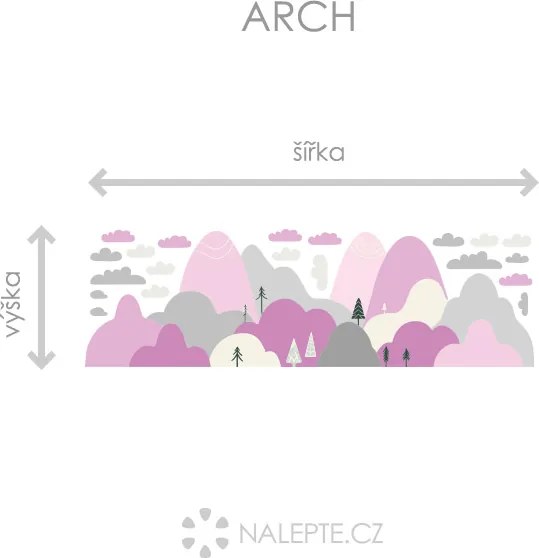 Nordic kopčeky ružové textilní prelepiteľné nálepky na stenu hárok 75 x 23 cm