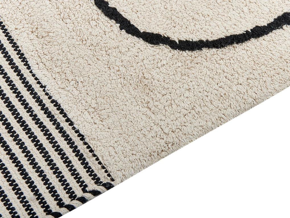 Bavlnený koberec 140 x 200 cm béžová/čierna DOKUZ Beliani