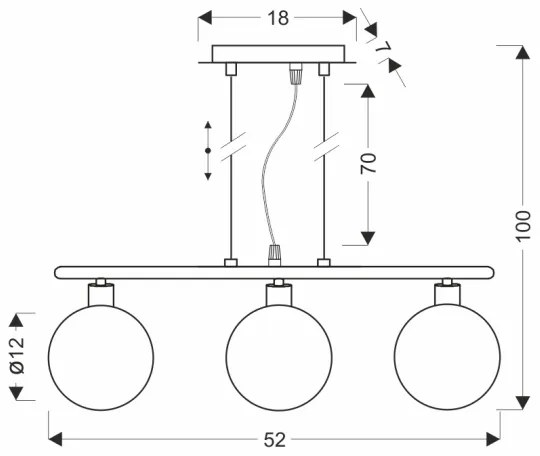 Luster na lanku SOMUL 3xG9/20W/230V dymovo čierny