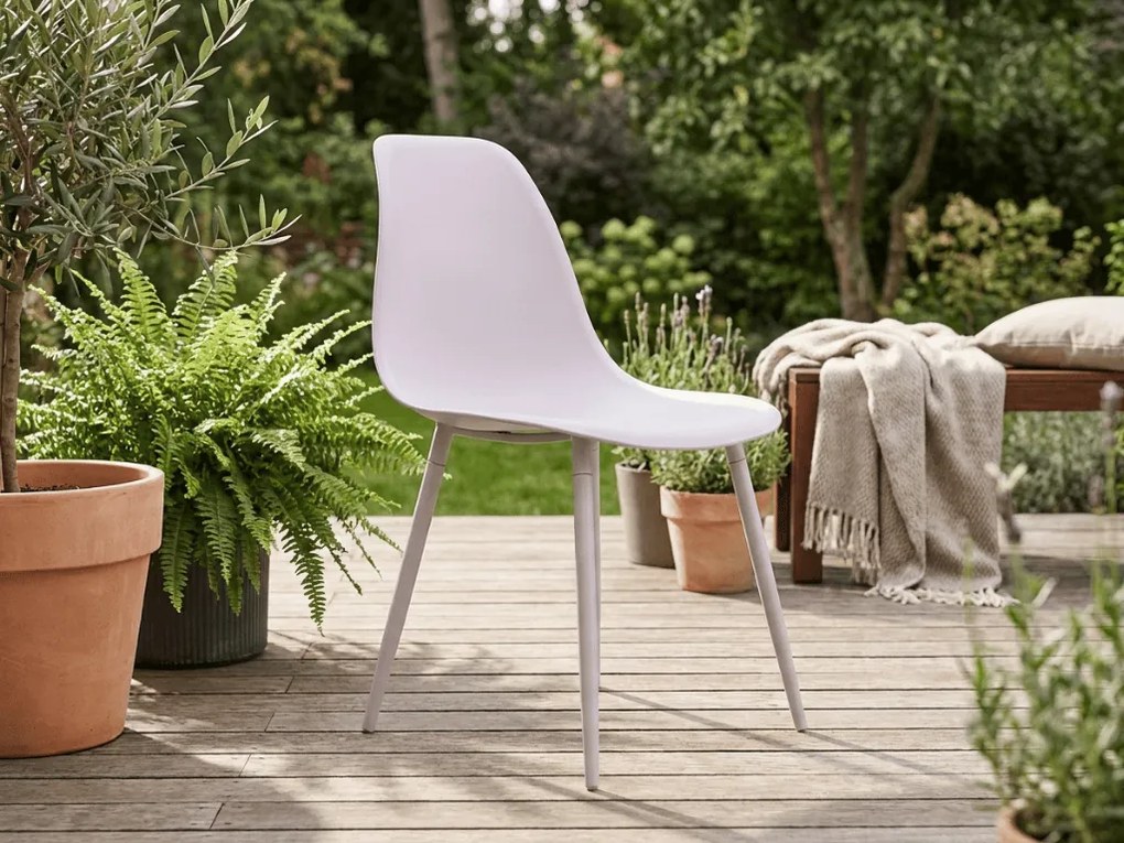 Jedálenská stolička OSAKA plastová, ružovo-sivá