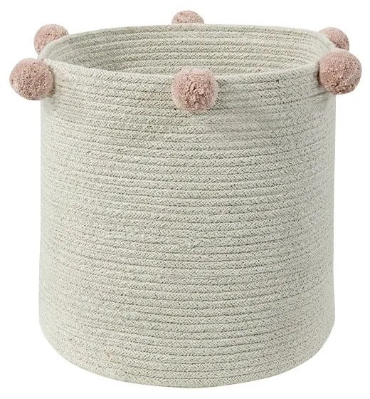 Krémový látkový detský kôš na hračky ø 30x30 cm Bubbly – Lorena Canals