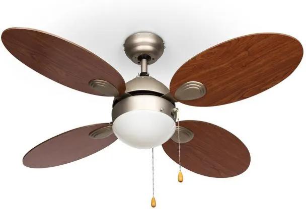 Klarstein Valderama, stropný ventilátor, 42&quot;, 60 W, stropná lampa, 2 x 43 W, čerešňové drevo