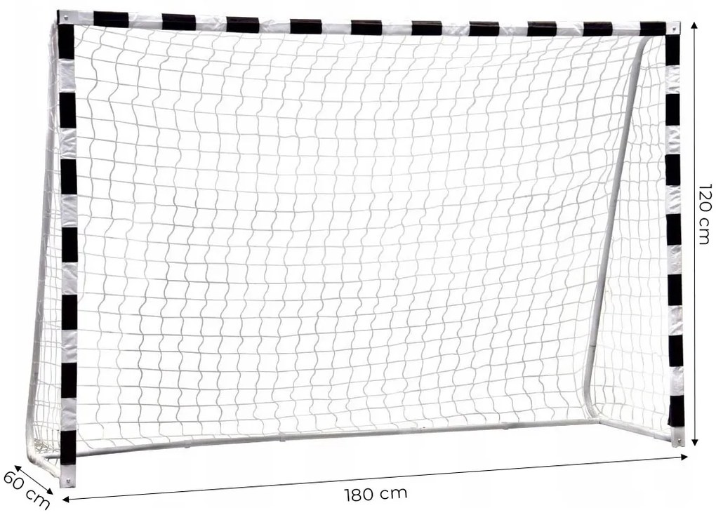 Futbalová tréningová bránka so sieťou 180x120 cm, čiernobiela, MultiGarden