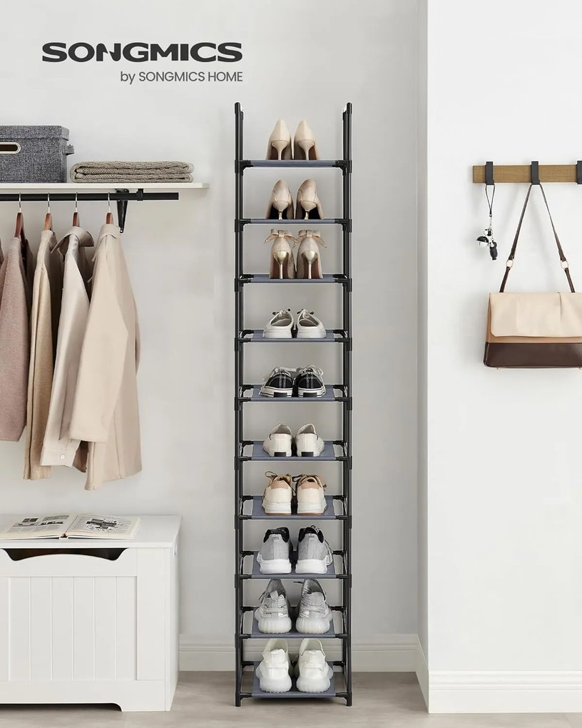 Stojan na topánky Halas 173 cm čierny/šedý