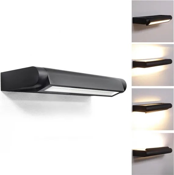 BRILAGI - LED Vonkajšie nástenné svietidlo SALERNO LED/12W/230V 35,5 cm čierna IP65
