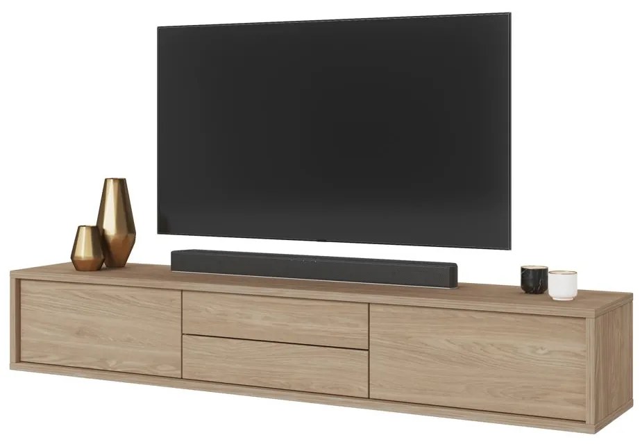 Závesný TV stolík so šuplíkmi IRVING 2 - dub olejovaný
