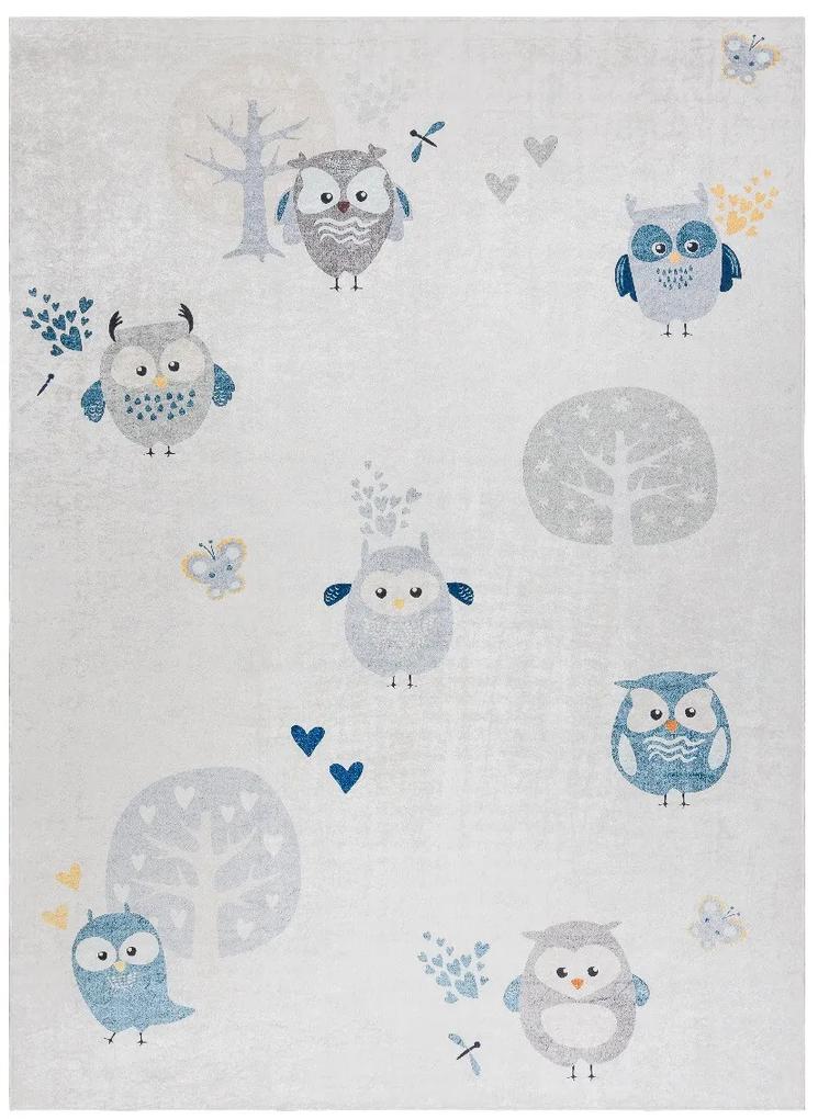 Dywany Łuszczów Detský kusový koberec Bambino 1161 Owls grey - 120x170 cm