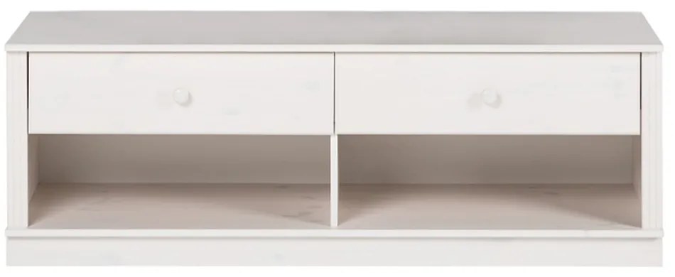 Biely TV stolík z borovicového dreva 137x47 cm Anita – Støraa