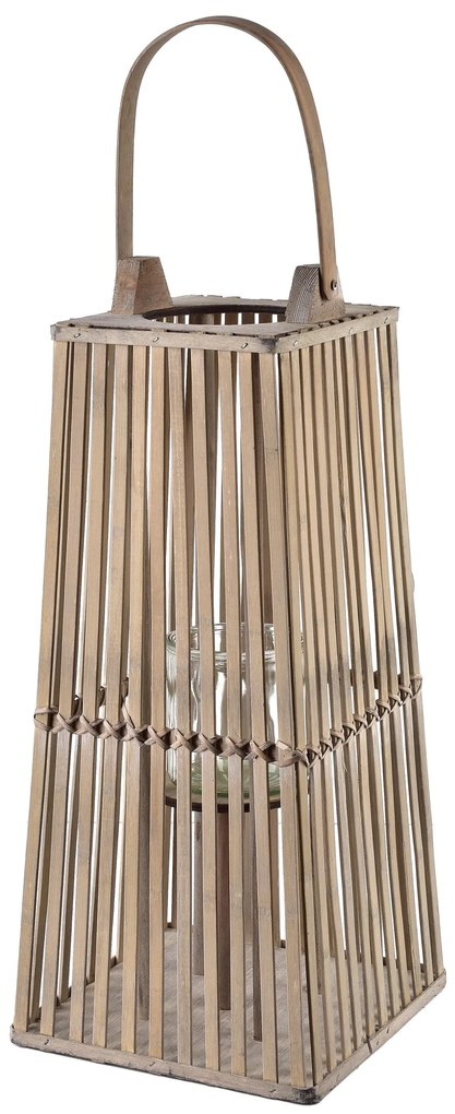 Proutěná lucerna LUCIE Grey 23x48 cm šedá