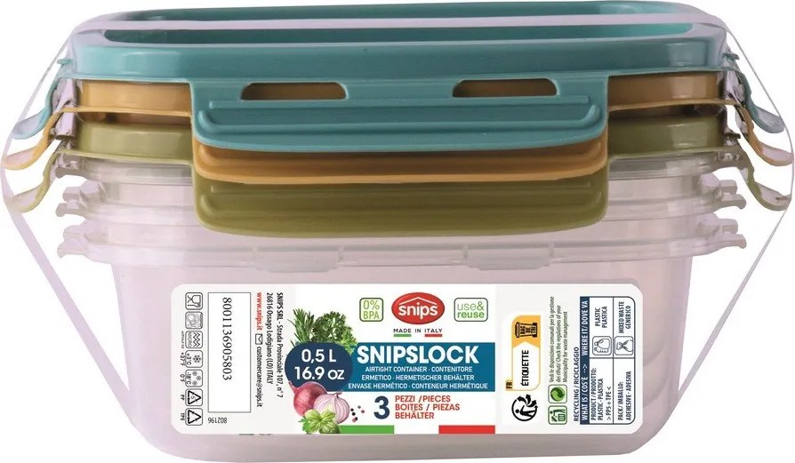 Potravinové škatuľky v súprave 3 ks Snipslock – Snips