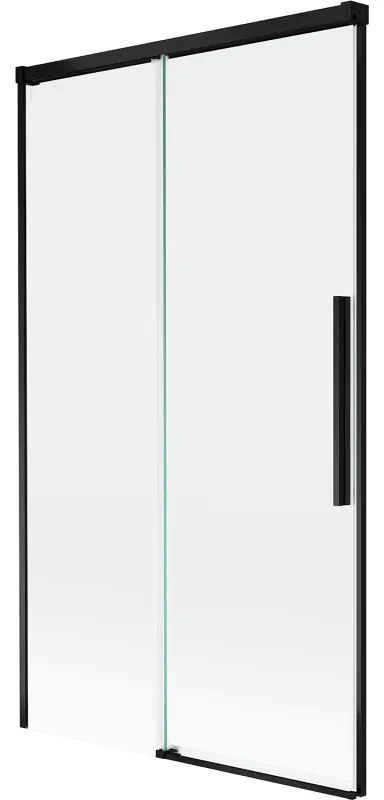 Mexen Rox, 2-krídlová posuvná vaňová zástena 100 x 150 cm, 8mm číre sklo, čierny matný profil, 8C9-100-001-70-00