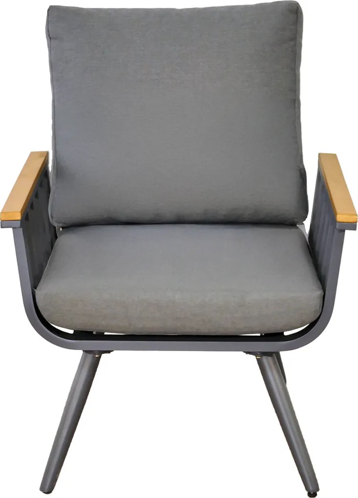 CH 4-dielny hliníkový záhradný nábytok so sivým stolom- sivá