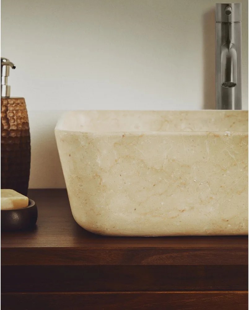 Béžové kamenné umývadlo 40x40 cm Darnen – Kave Home