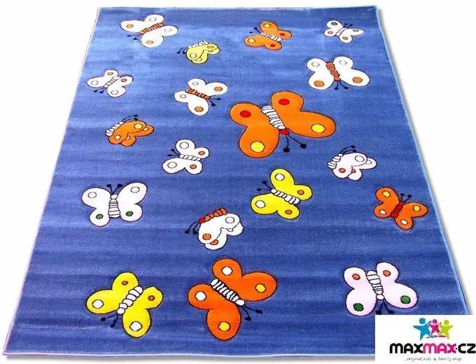 MAXMAX Detský koberec BUTTERFLY blue