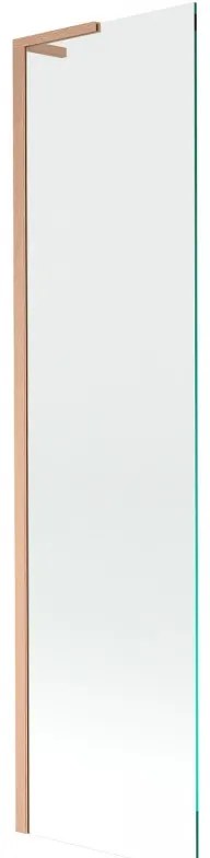 Mexen Next L, 1-krídlová vaňová zástena 50 x 150 cm, 6mm číre sklo, medený profil, 895-050-000-03-00-65