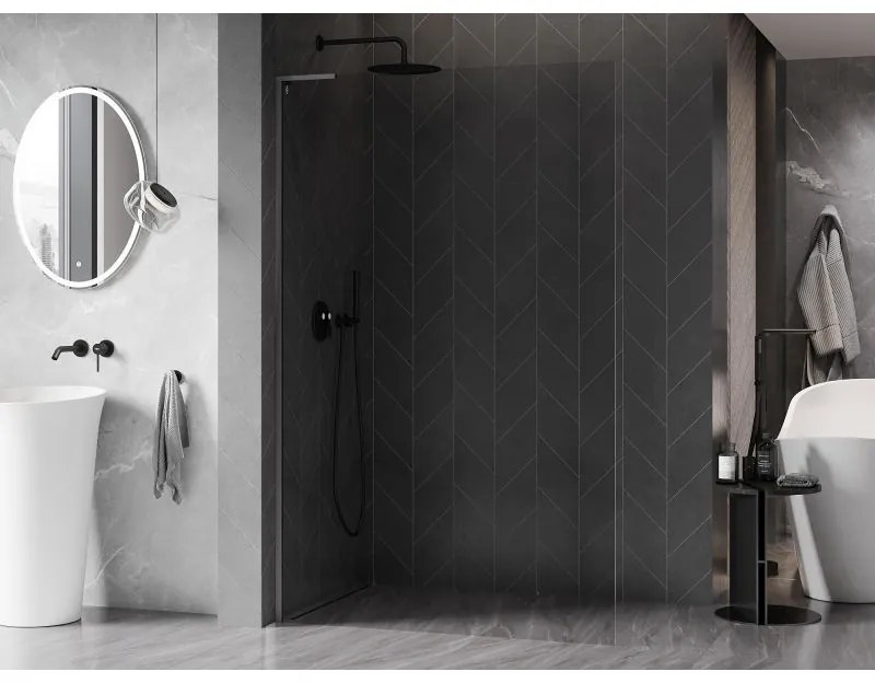 Mexen, Mexen Kioto-X L sprchová stena 50 x 200 cm, priehľadná 10 mm, pištoľovo sivá kartáčovaná - 800-050-107-66-00-X