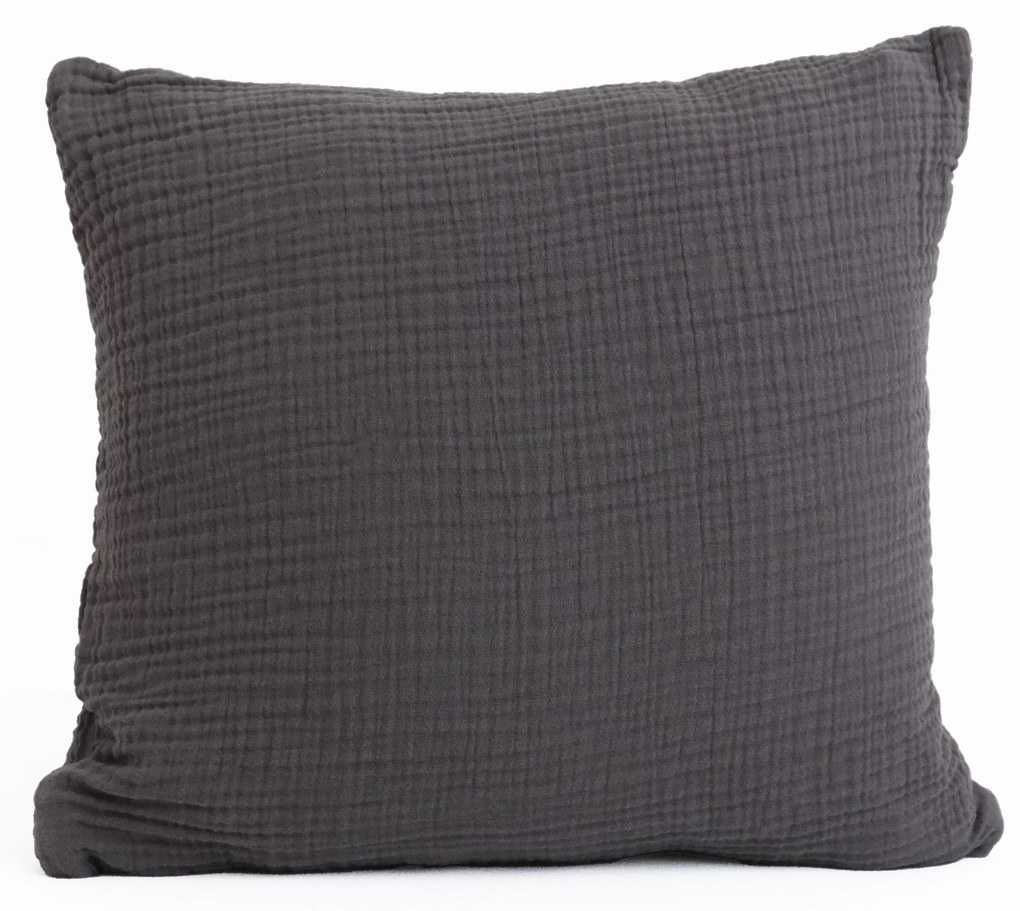 Mušelínová obliečka na vankúš 40 × 40 cm - Alexia tmavosivá