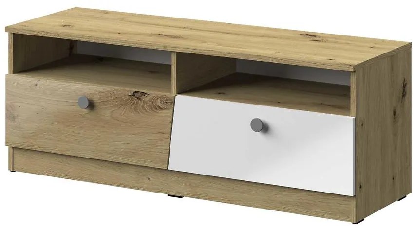 TV stolík Nero 08  dve zásuvky  – Šedá Lesk