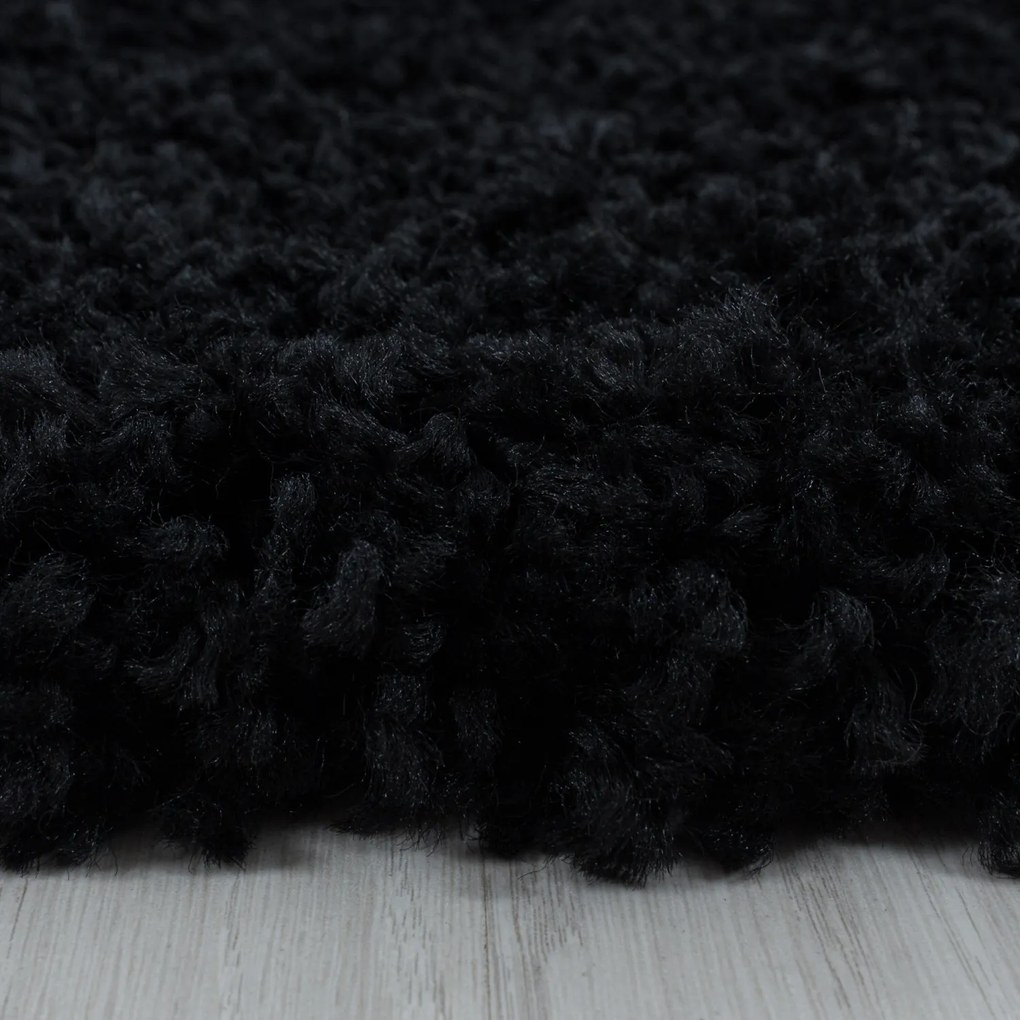 Ayyildiz koberce Kusový koberec Sydney Shaggy 3000 black kruh - 160x160 (priemer) kruh cm