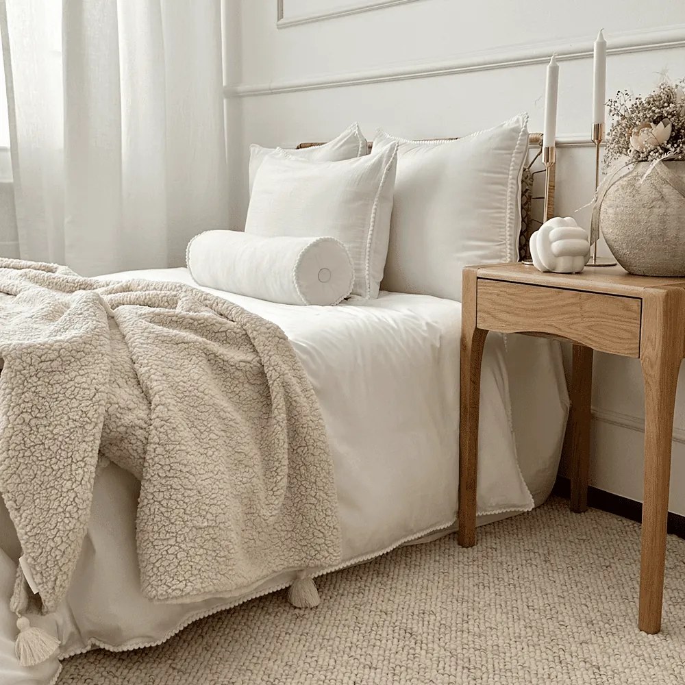 Obojstranný prehoz z mušelínu a ľanu béžová 140x200 cm