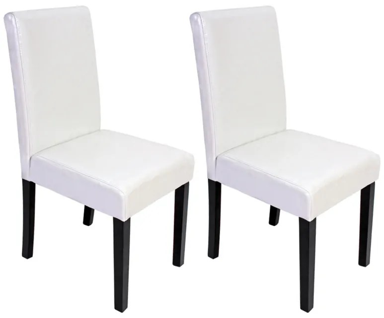 Jedálenská stolička Litta (SET 2 ks), tmavé nohy - Biela