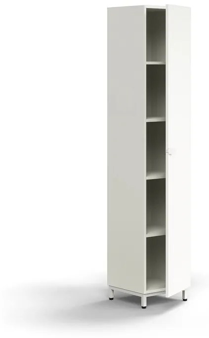 Skriňa QBUS, 4 police, na nožičkách, s madlom, 2020x400x420 mm, biela