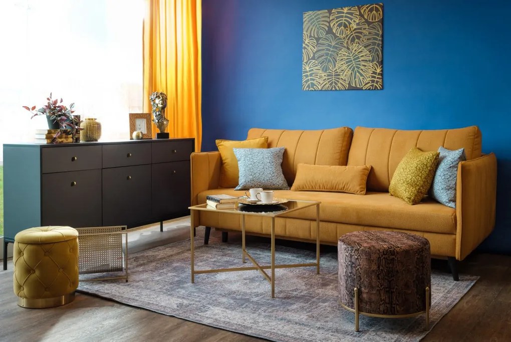 Štvorcový konferenčný stolík Lagos 60x60 cm, zlatý