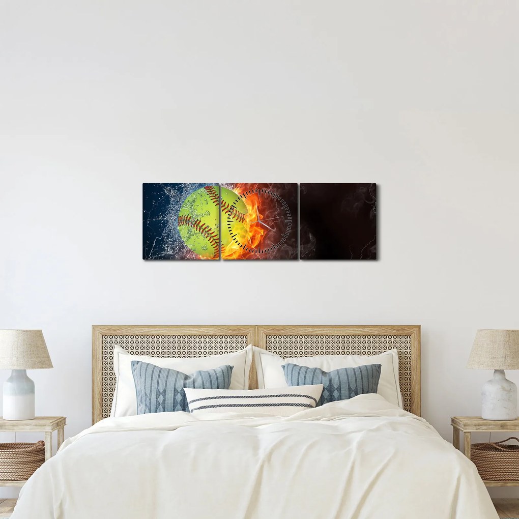 Obraz - Tenisová loptička (s hodinami) (90x30 cm)