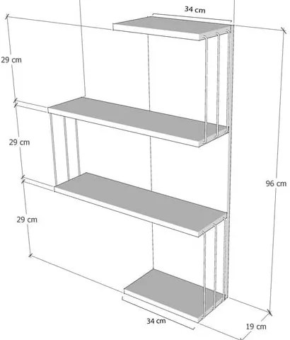 Poschodová polica v dekore borovice v bielej a prírodnej farbe 64 cm Cambel – Kalune Design