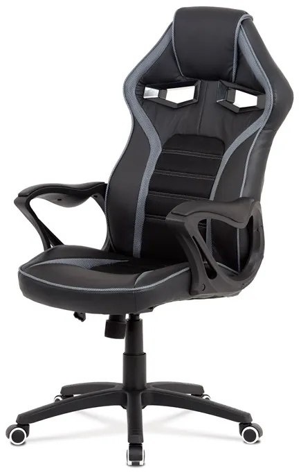 BONTEC Herné stoličky, hojdací mechanizmus, čierna ekokoža, KA-G406 GREY Farba: Čierna